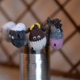 Pencil Toppers "Farm Animals", knitted