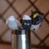 Pencil Toppers "Farm Animals", knitted