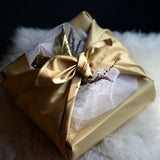 Furoshiki Size L "Golden Shimmer", Fabric Gift Wrap, reusable