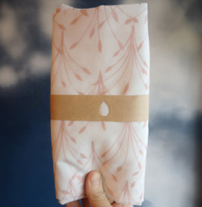 Furoshiki Size L "Pink plants", Fabric Gift Wrap, reusable